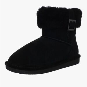 BearPaw Black Suede “Abby” Ankle Boots